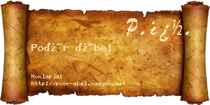 Poór Ábel névjegykártya