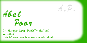 abel poor business card